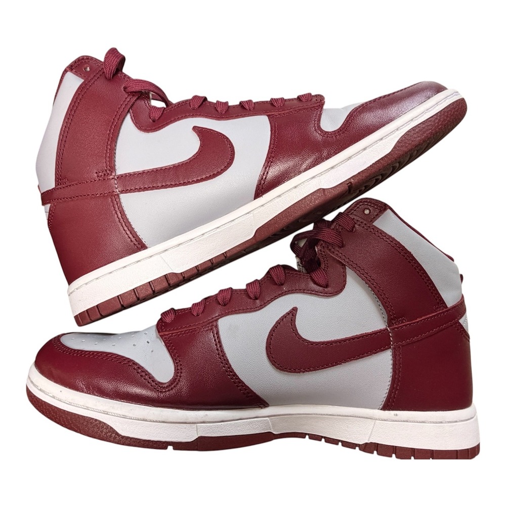 Nike Dunk High Burgundy Crush Mens Sneakers Grey Maroon DD1399-601 - Picture 4 of 9